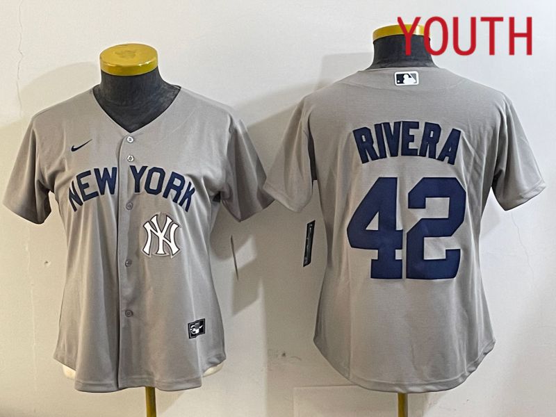 Youth New York Yankees 42 Rivra grey 2024 Nike MLB jersey